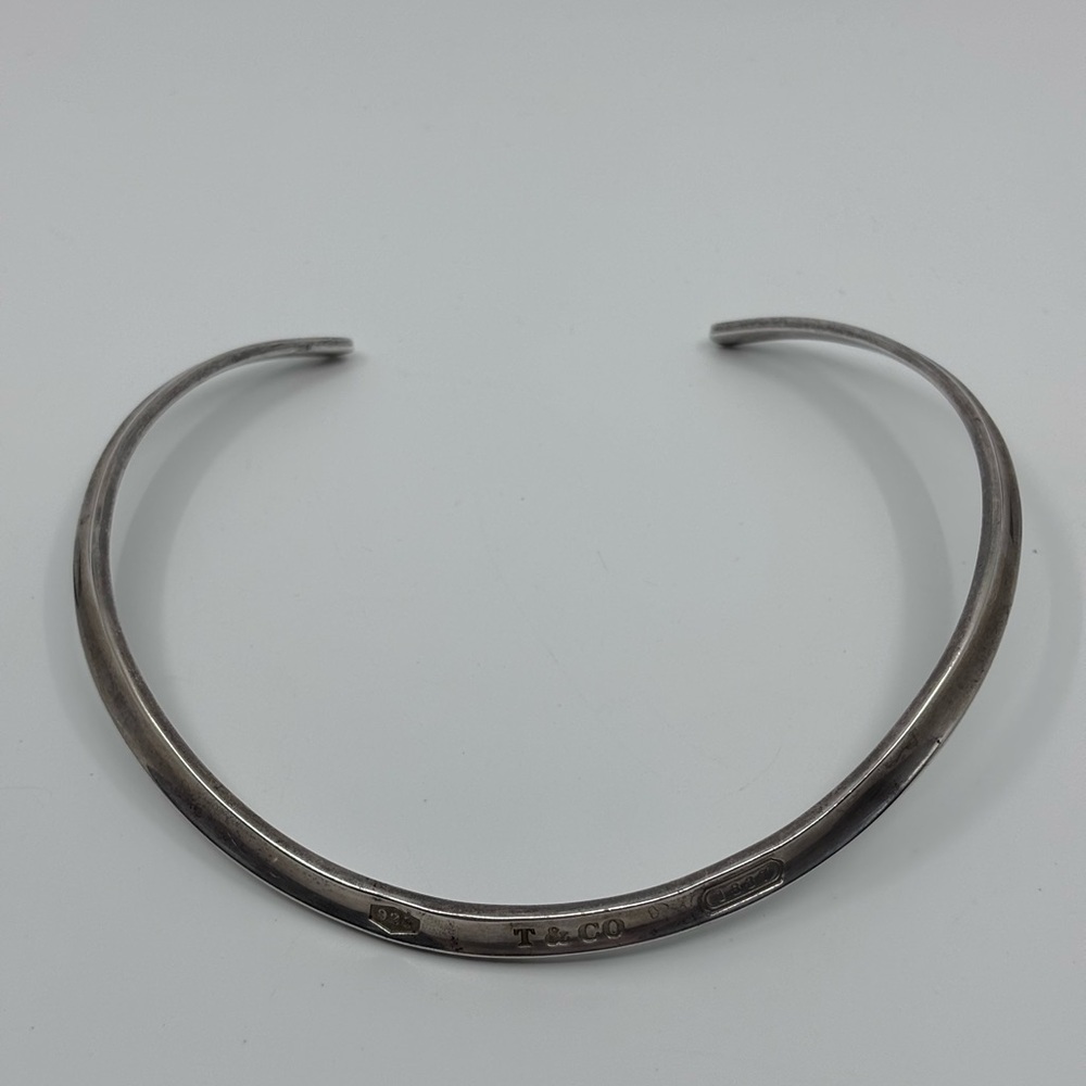Tiffany & Co. Silver Minimalist Omega Collar Cuff  Necklace